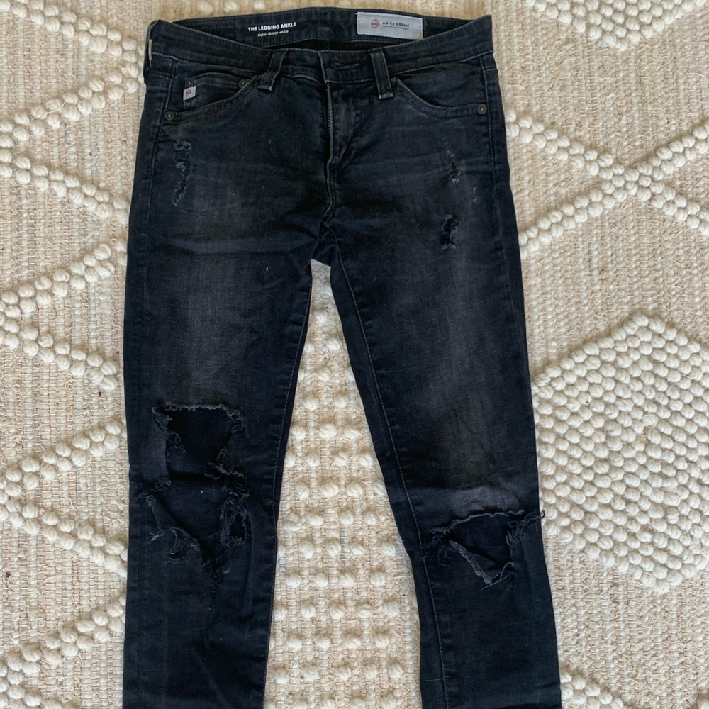 AG-ED Black Ripped Jeans
